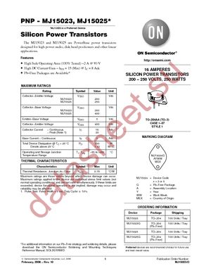 MJ15025G datasheet  